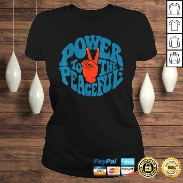 Power To The Peaceful Retro Vintage 70s 4th Of July Tee Shirt