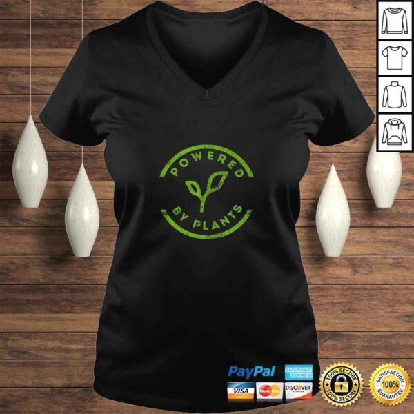 Powered By Plants Shirt Vegan Workout V-Neck T-Shirt