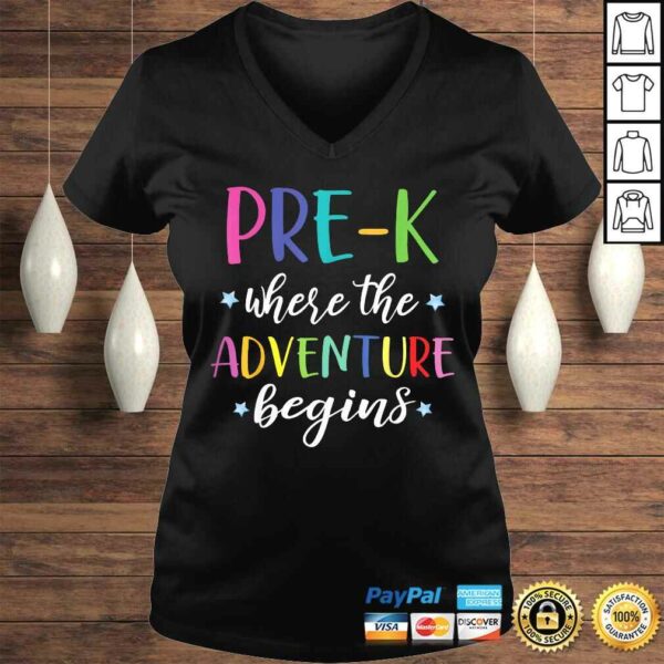 Pre-K Teacher Adventure Begins First Day Preschool Teachers Shirt