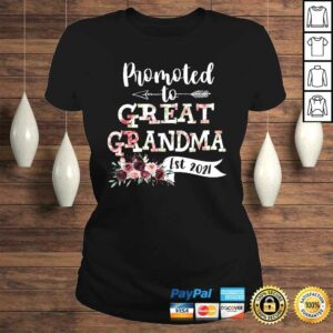 Promoted to Great Grandma Est 2021 New Grandma To Be Tee Shirt 3