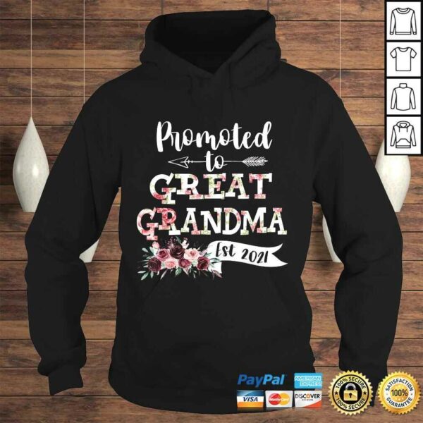 Promoted to Great Grandma Est 2021 New Grandma To Be Tee Shirt