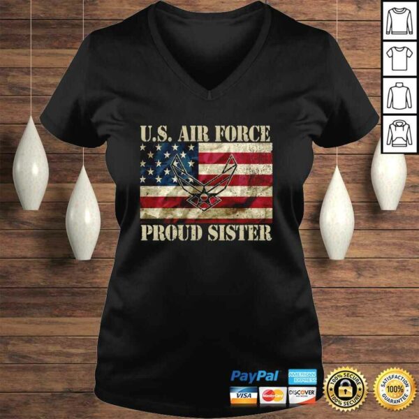 Proud Air Force Sister Military Veteran Pride US Flag Hoodie