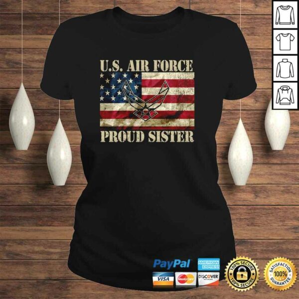 Proud Air Force Sister Military Veteran Pride US Flag Hoodie