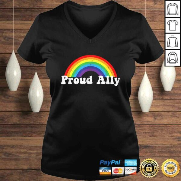 Proud Ally Pride Shirt Gay LGBT Day Month Parade Rainbow Gift TShirt