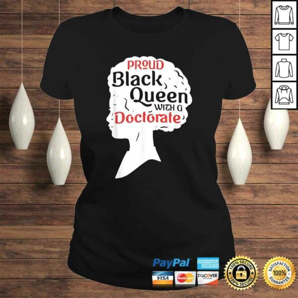 Proud Black Queen Shirt PhD Graduation Gift Afro Doctorate V-Neck T-Shirt