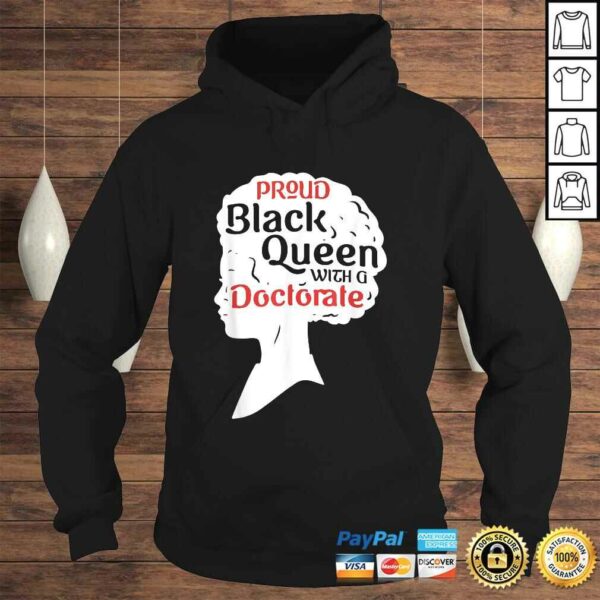 Proud Black Queen Shirt PhD Graduation Gift Afro Doctorate V-Neck T-Shirt