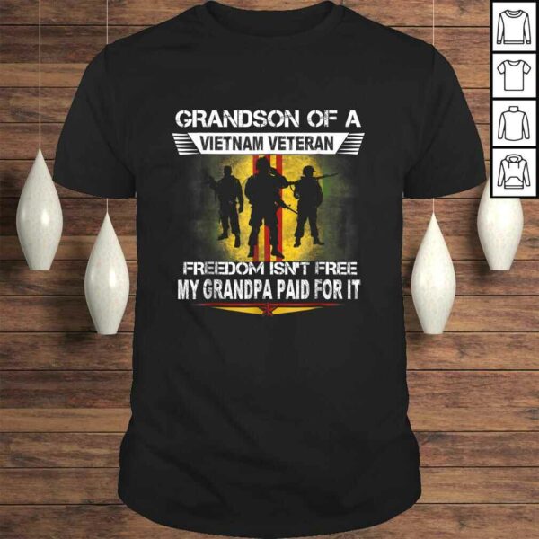 Proud Grandson Of A Vietnam Veteran Shirt Grandson Gift