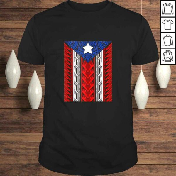 Puerto Rican Tribal Flag – Modern Boricua – Puerto Rico Gift TShirt