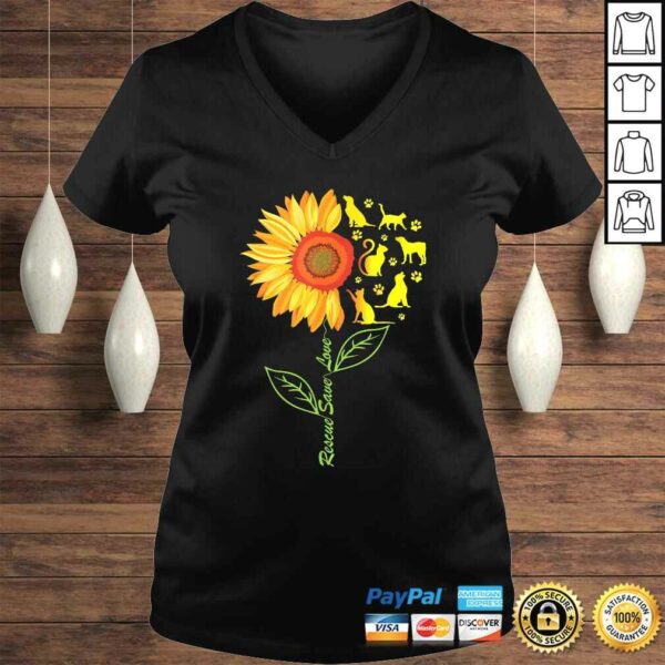 RESCUE SAVE LOVE PET Animal Shelter Sunflower Gift T-shirt