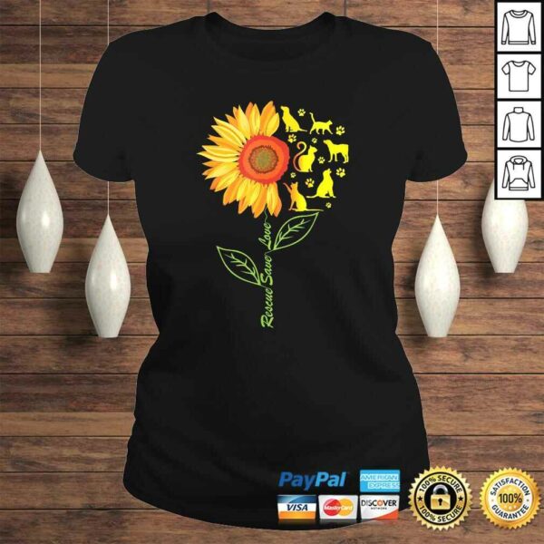 RESCUE SAVE LOVE PET Animal Shelter Sunflower Gift T-shirt