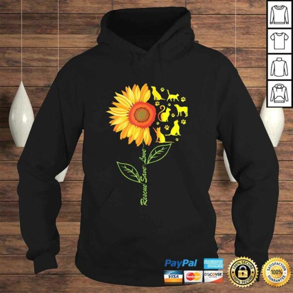 RESCUE SAVE LOVE PET Animal Shelter Sunflower Gift T-shirt