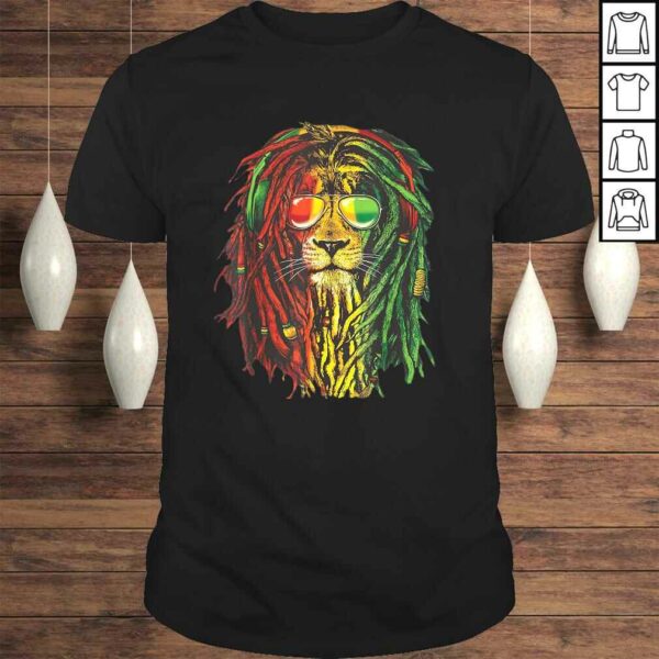 Rasta Reggae Lion Sunglass Art Gift for Rastafarian Lover Gift TShirt