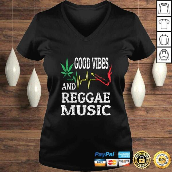 Rasta Reggae Music Marijuana Leaf Heartbeat Blunt Good Vibes Shirt