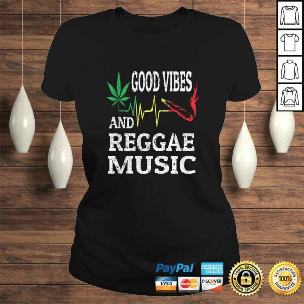 Rasta Reggae Music Marijuana Leaf Heartbeat Blunt Good Vibes Shirt