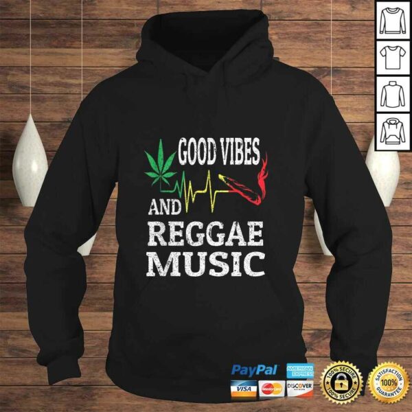 Rasta Reggae Music Marijuana Leaf Heartbeat Blunt Good Vibes Shirt