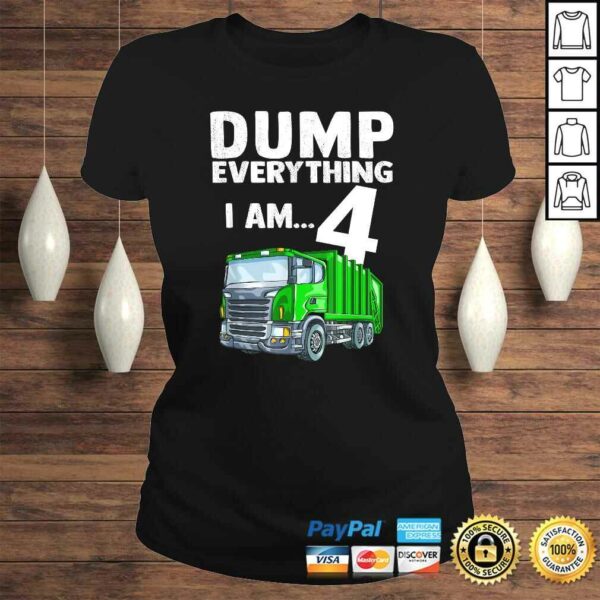 Recycling Trash Garbage Truck Birthday 4 4th Shirt Kids Boys TShirt Gift