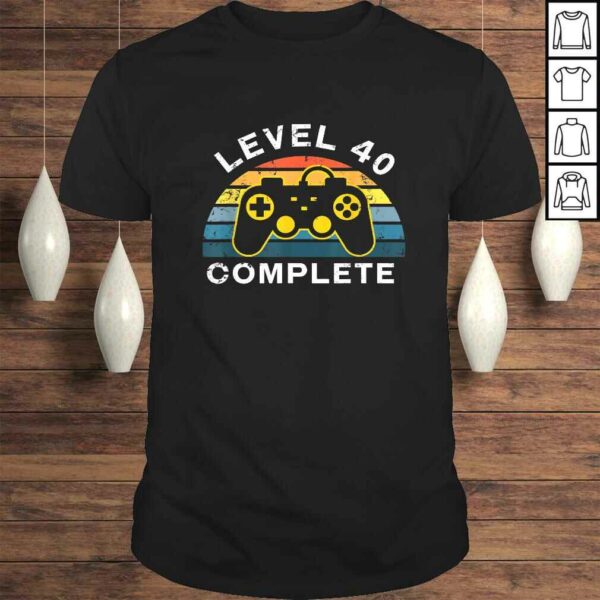 Retro 40th Birthday Gamer Shirt Level 40 Complete Shirt