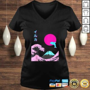 Retro Aesthetic Iruka Shirt With Japanese Writing V-Neck T-Shirt
