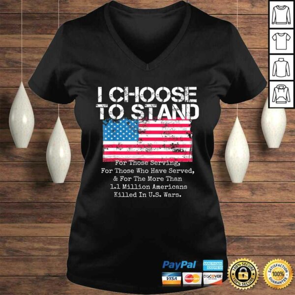 Retro American Flag I Choose to Stand National Anthem Quote TShirt