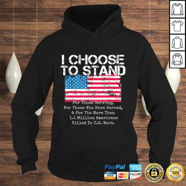 Retro American Flag I Choose to Stand National Anthem Quote TShirt