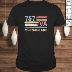 Retro Chesapeake Area Code 757 Residents State Virginia Tee T Shirt 1