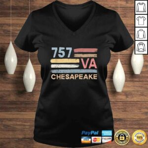 Retro Chesapeake Area Code 757 Residents State Virginia Tee T Shirt 2