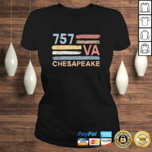 Retro Chesapeake Area Code 757 Residents State Virginia Tee T Shirt 3