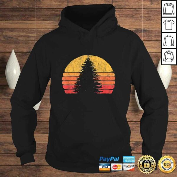 Retro Sun Minimalist Pine Tree Design – Graphic 80’s TShirt