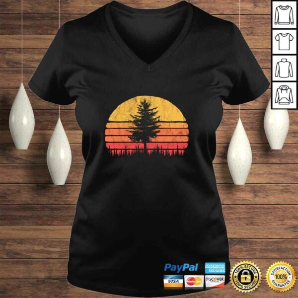 Retro Sun Minimalist Pine Tree Vintage Graphic Long Sleeve Gift TShirt