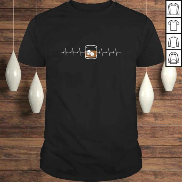 Retro Vintage Bourbon Whiskey Heartbeat ECG Drinking Bourbon TShirt