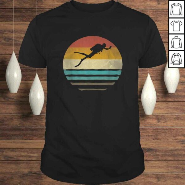 Retro Vintage Sunset Scuba Diving Diver Cute Funny TShirt