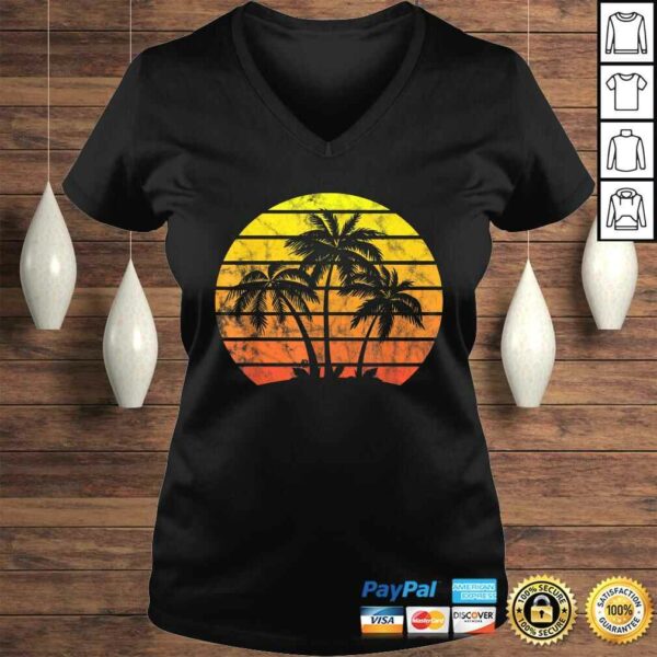 Retro Vintage sunset coco palm tree shirts tropical beach