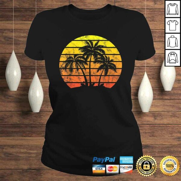 Retro Vintage sunset coco palm tree shirts tropical beach