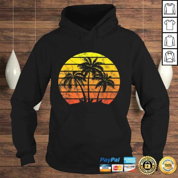 Retro Vintage sunset coco palm tree shirts tropical beach