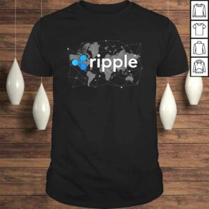 Ripple XRP Logo Crypto Trader World Map Blockchain Tee T Shirt 1