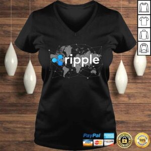Ripple XRP Logo Crypto Trader World Map Blockchain Tee T Shirt 2