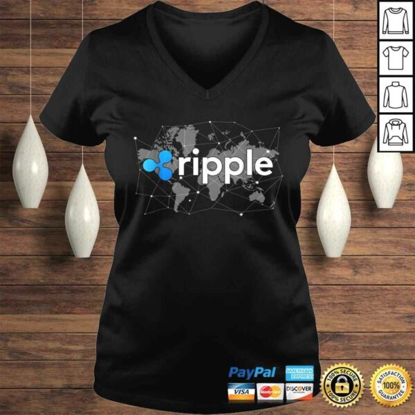 Ripple XRP Logo Crypto Trader World Map Blockchain Tee T-Shirt