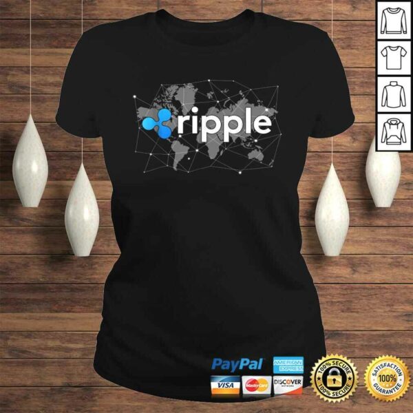 Ripple XRP Logo Crypto Trader World Map Blockchain Tee T-Shirt