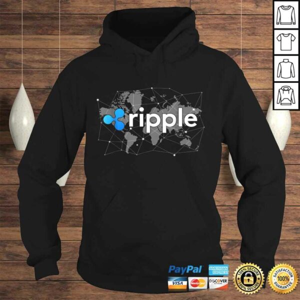 Ripple XRP Logo Crypto Trader World Map Blockchain Tee T-Shirt