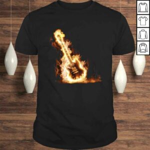 Rock Guitar on Fire TShirt 1
