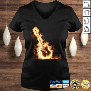 Rock Guitar on Fire TShirt 1 Rock Guitar on Fire TShirt 2