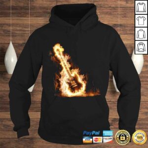 Rock Guitar on Fire TShirt 3 Rock Guitar on Fire TShirt 4