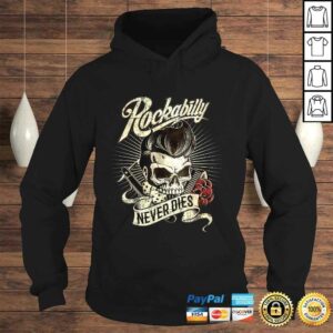 Rockabilly never dies - barber skull hipster gift for bikers V-Neck T-Shirt 3 Rockabilly never dies barber skull hipster gift for bikers V Neck T Shirt 4