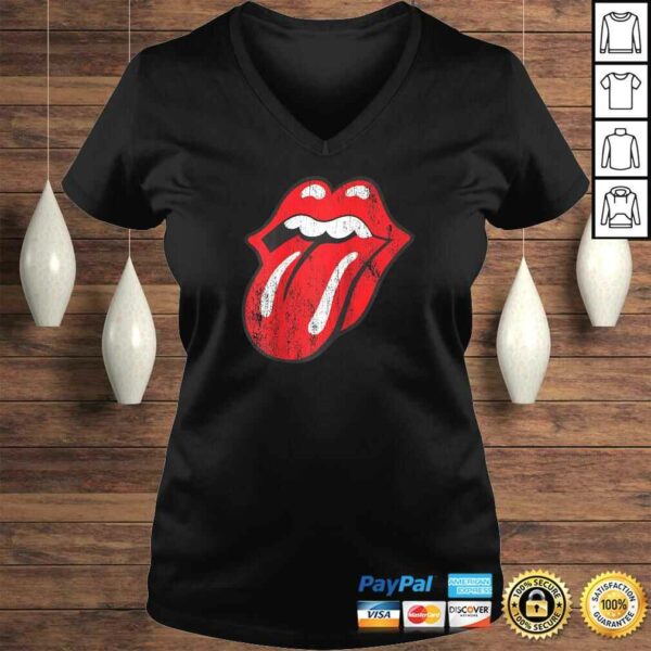 Rolling Stones Official Distressed Tongue Raglan Baseball Tee