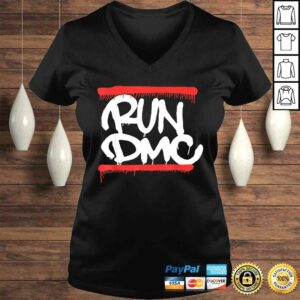 Run DMC Official Graffiti Logo V-Neck T-Shirt 1 Run DMC Official Graffiti Logo V Neck T Shirt 2