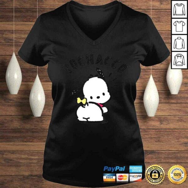 Sanrio Pochacco Backside Logo V-Neck T-Shirt