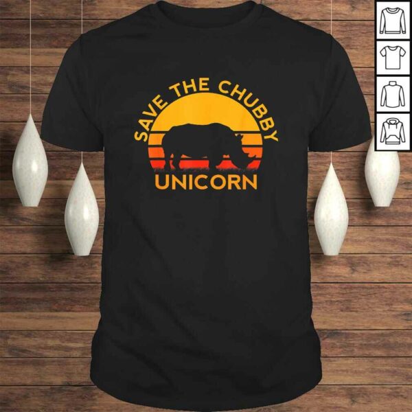 Save The Chubby Unicorn Rhino Retro Colors Men Women Kids Tee T-Shirt