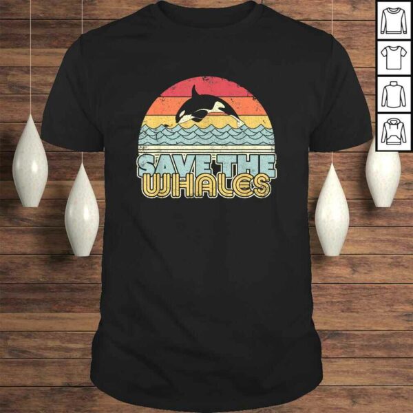 Save The Whales Shirt Retro Style Orca Killer Whale TShirt