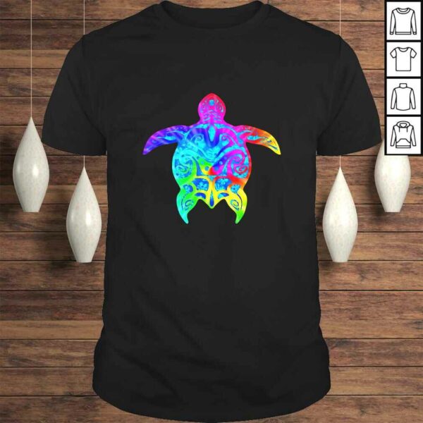 Sea Turtle Polynesian Hawaiian Rainbow Tee Shirt