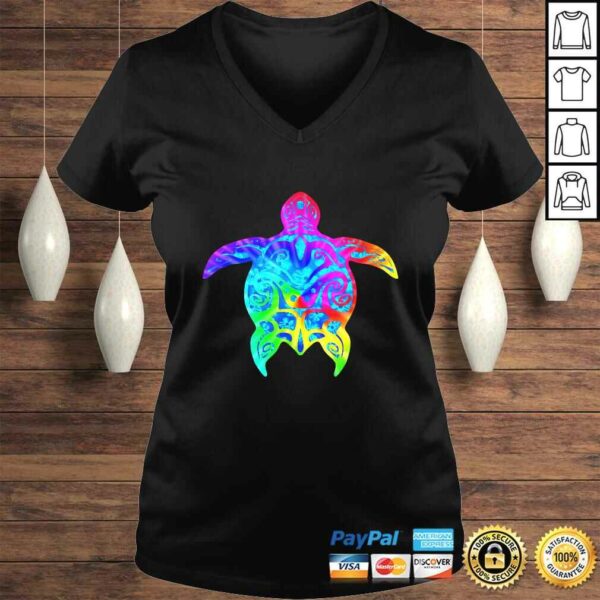 Sea Turtle Polynesian Hawaiian Rainbow Tee Shirt